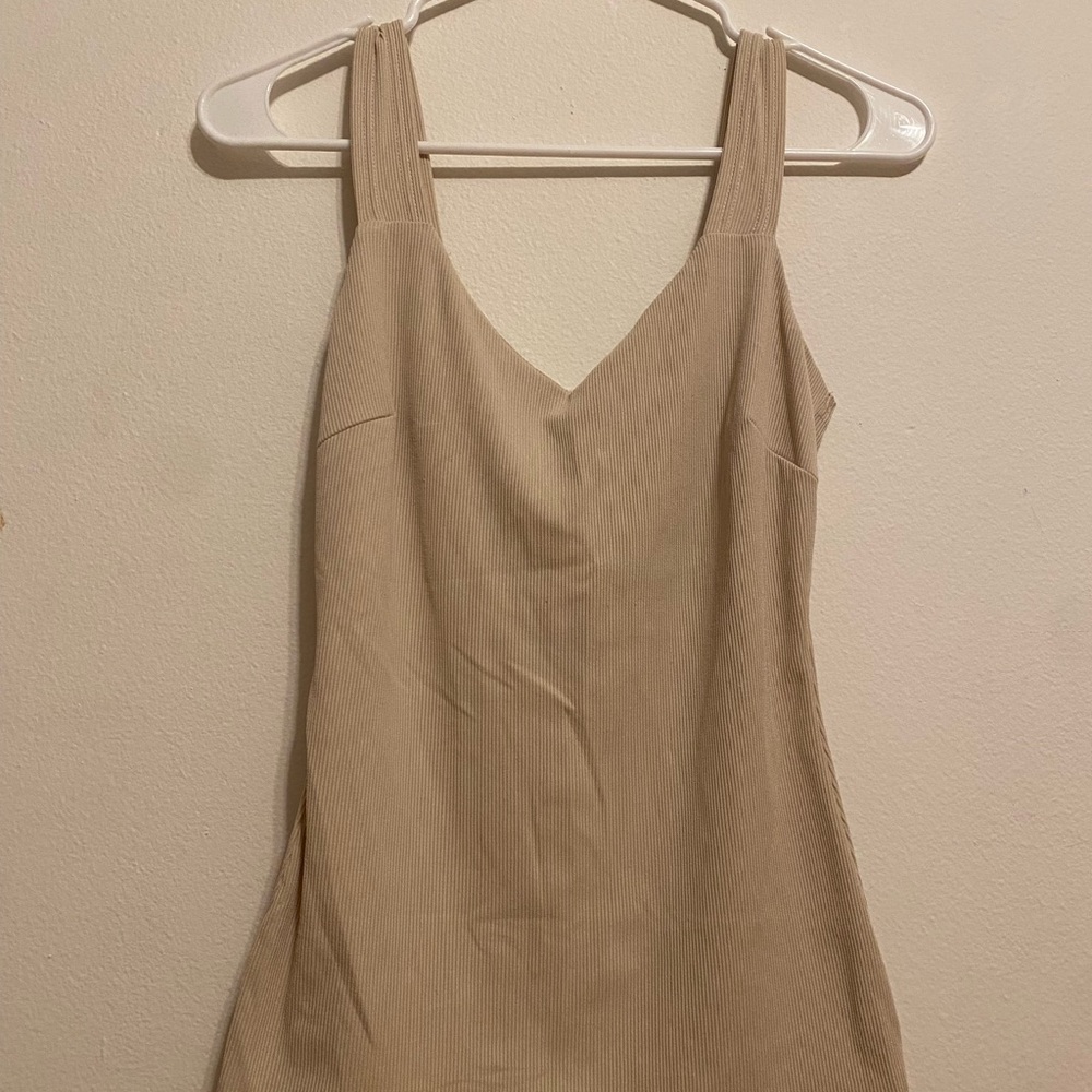 Elegant Beige Sleeveless Top